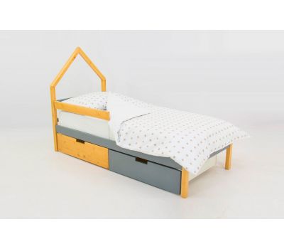 Детская кровать-домик мини "Skogen" с бортиком и ящиками