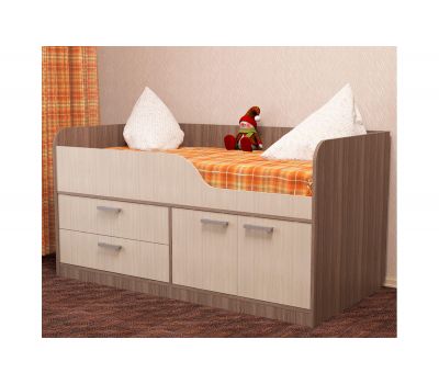Кровать детская "Мишка" с ящиками и шкафчиком