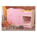 Кровать детская "Стрелка" с лесенкой, ящиками и шкафчиком