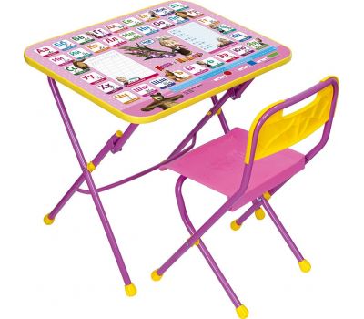 Комплект детской мебели "Маша и медведь" пластмассовое сиденье КПУ1