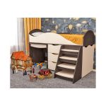 Кровать детская "Тошка" с лесенкой, ящиками, столом и шкафчиком