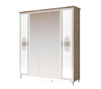 Шкаф-гармошка для одежды "Династия" 5-дверный с 3 зеркалами мод.2"
